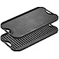 Lodge Pre-Seasoned Cast Iron Reversible Grill/Griddle With Handles, 20 Inch x 10.5 Inch - One tray