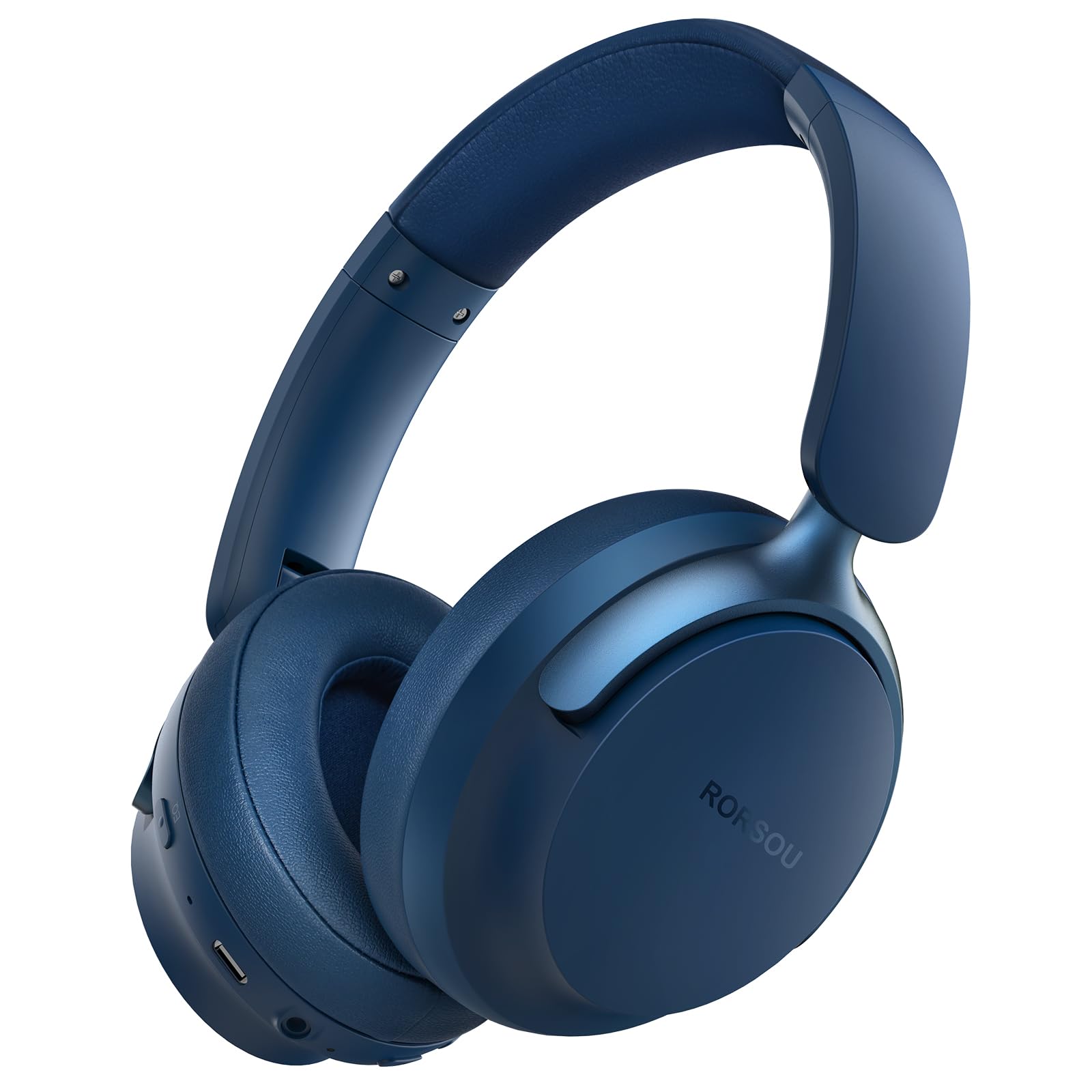 Photo 1 of RORSOU B8 Bluetooth Headphones Over Ear, 6 EQ Music Modes and 50H Playtime Deep Bass Wireless Headphones with Mic, Lightweight Folding HiFi Stereo Headset for iPad/Travel/Tablet/PC/Home Blue