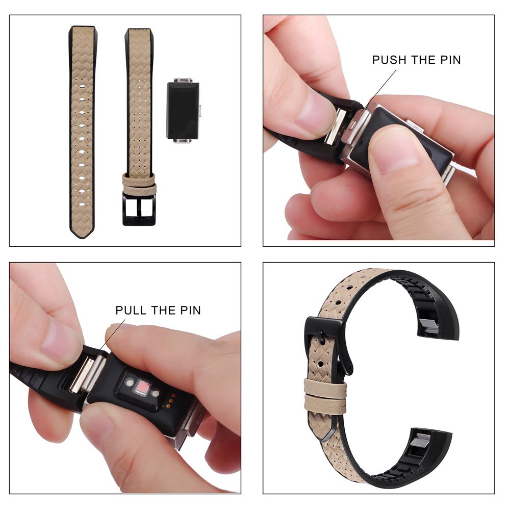 Fitbit Alta HR /Alta Bands for Men&Women, greatgo Replacement Leather TPU Wristbands Accessories Adjustable Sport Small Breathable Strap with Metal Buckle Clasp for Fitbit Alta Fitness Tracker (Grey)