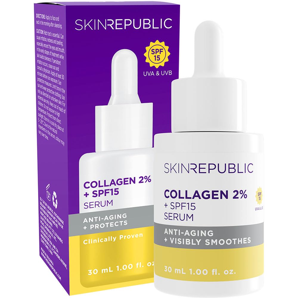 Skin Republic 2% Collagen SPF 15 Anti-Aging Serum to reduce fine lines and wrinkles, Helps keep skin plump and firm for a youthful look (30ml) — image 1