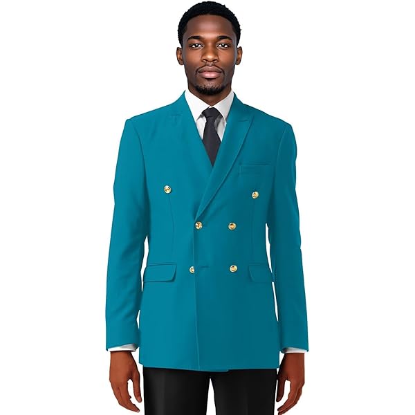 Men's Slim Suit Blazer Double Breasted Formal Suit Jacket