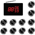 SINGCALL Wireless Kitchen Waiter Calling System, Table Paging System, for Restaurant Hotel Factory Office, Pack of 10 Pagers and 1 Receiver