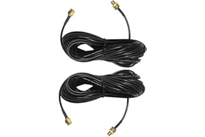 33ft WiFi RP-SMA Coaxial Extension Cable for WiFi LAN WAN Router RG174 Antenna Extension Cable-2Pack