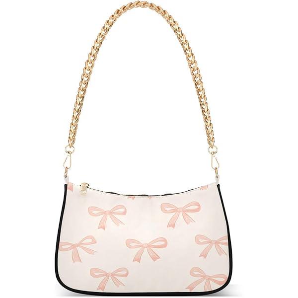 Bows Pink Flowers Womens Shoulder Bag for Women Girls Hobo