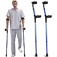 VEVOR Forearm Crutches for Adults, 11-Level Height Adjustable Walking Crutches with 4-Level Upper Cuff, Lightweight Aluminum Medical Support Crutches for Leg Injury Surgery Disabled, 1 Pair (350LBS)