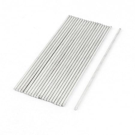 sourcing map 20Stk 2mm x 100mm DIY RC Auto Spielzeug Modell gerade Metallrunde Wellen Stäbe DE de