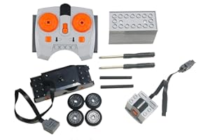 MUXIERR 4 Pcs Train Motor kit, Power Function Train Motor Set, Science and Technology Power Function Kit, Remote Battery Box Receiver.