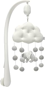 Mamas & Papas Welcome to the World Cloud and Elephant Musical Mobile Grey view 1