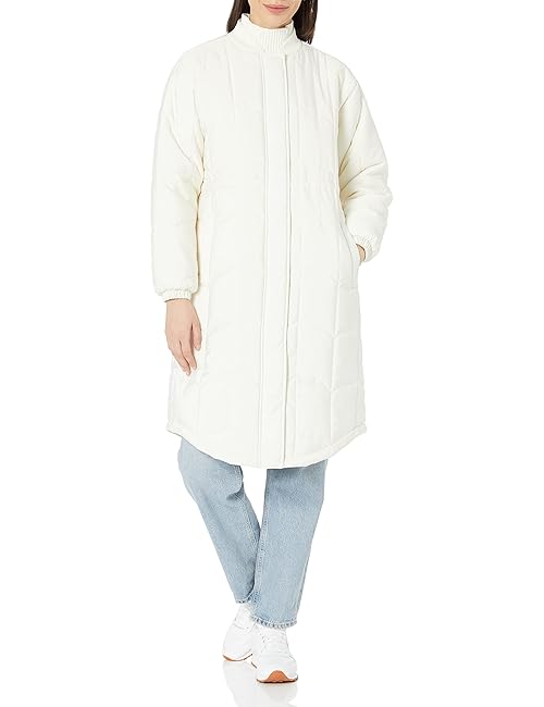 Amazon Essentials Women's Oversized Quilted Coat (Available in Plus Size), Eggshell White, 5X