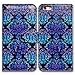 Bcov iPhone 6s Plus Case, iPhone 6s Plus Case, iPhone 6 Plus Case, Vintage Blue Purple Flower Leather Cover Case for iPhone 6 Plus/6S Plus