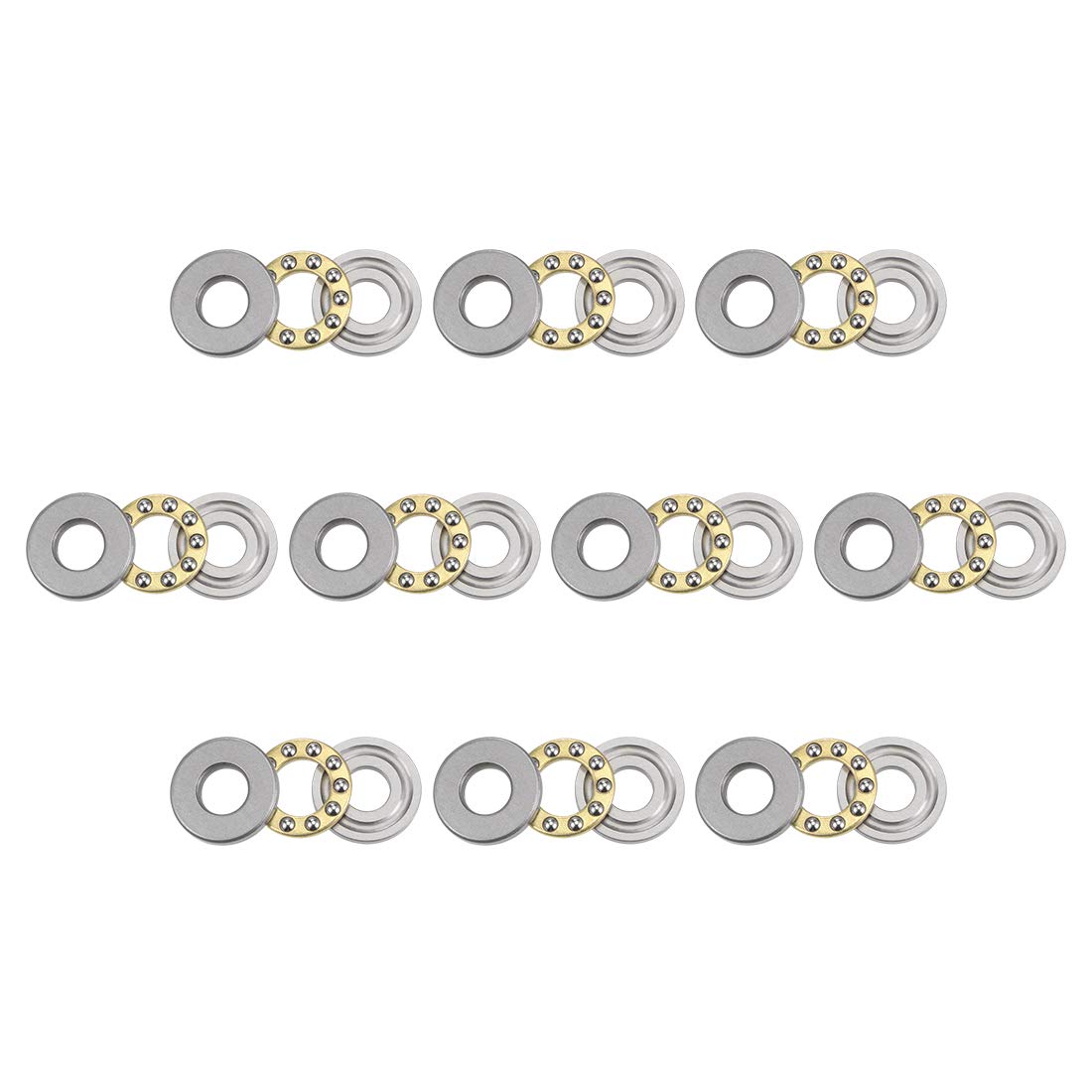 sourcing map F8-19M Thrust Ball Bearings 8mm x 19mm x 7mm Chrome Steel Single Direction 10pcs