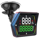 HUD Heads Up Display for Cars 2025 New Universal Digital GPS Speedometer LED Display with MPH Speed Compass Overspeed Alarm Fatigued Driving Alert,USB Cable Plug and Play for All Vehicle