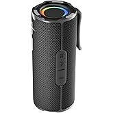 BYANDBY Bluetooth Speaker with IPX5 Waterproof 2 Portable, Long Playtime, Wireless Stereo Pairing, 12W Stereo Sound, BT 5.3, Bassup, Electronics for Home, Shower, Outdoors, Travel(Black)