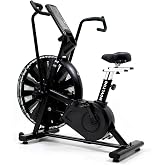 MOVLTUQ Air Bike/Air-Resistance Spinning Bike, Dual Action Handlebars, 390LB Capacity Premium Smart Cross Trainer for Home HIIT &amp; Crossfit