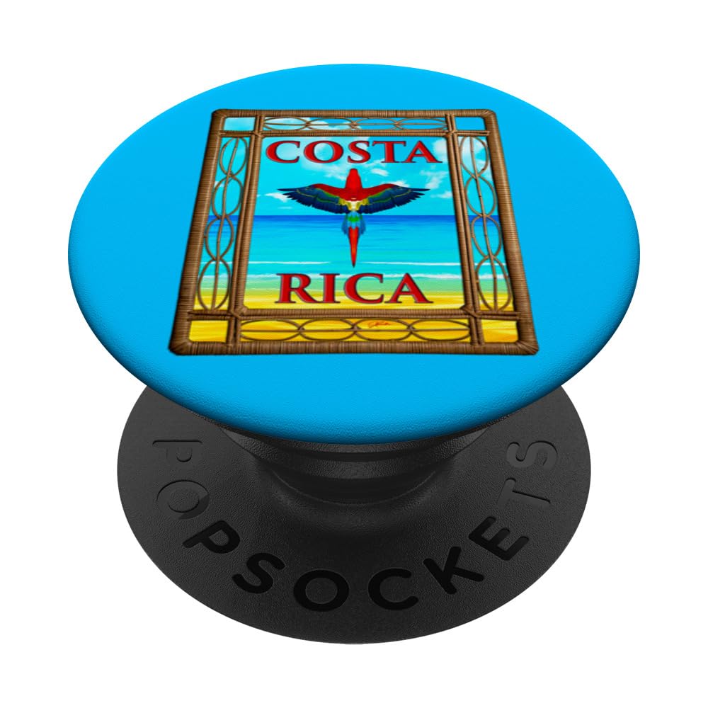 JCombs: Costa Rica, Scarlet Macaw, Beach PopSockets Swappable PopGrip