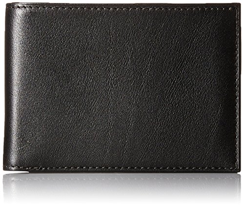 Bosca Men's Nappa Vitello Small Bifold Wallet, Black