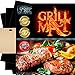 LINE LONE Set of 3 PREMIUM BBQ Grill Mats 15,75 x 13 inch + EXTRA Baking Mat & Toaster Bag