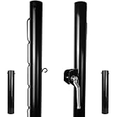Aoneky Heavy Duty Round Tennis Posts with Ground Sleeves | Steel Tennis Net Posts with 800lb Hand Crank Reel &amp; Integrated Lacing Bars, for Permanent Outdoor Installation (Posts Only)