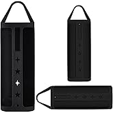 Silicone Protective Case for Sonos Roam 2 & Roam 1 - Universal Fit with Metal Carabiner Clip (Black)