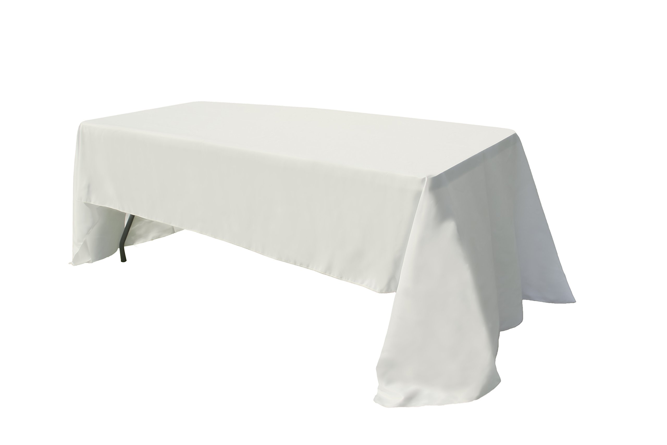 GEFEII Kitchen 60x126 inch Rectangle Tablecloth Solid Polyester Rectangular Tablecloths for Wedding Party Restaurant Banquet Dining Buffet Table Picnic Decorations (Rectangle-60x126 inch, Ivory)