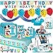 Mickey Mouse Fun To Be One Mega First Birthday Party Supplies Pack for 16 Guests with Tableware, Candle, Decorations and Exclusive Pin