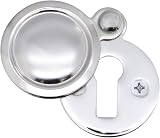 EAI Victorian Keyhole Covered Escutcheon 35mm Polished Chrome Front Door view 1
