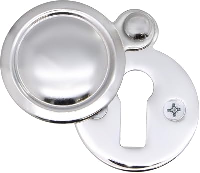 EAI Victorian Keyhole Covered Escutcheon 35mm Polished Chrome Front Door