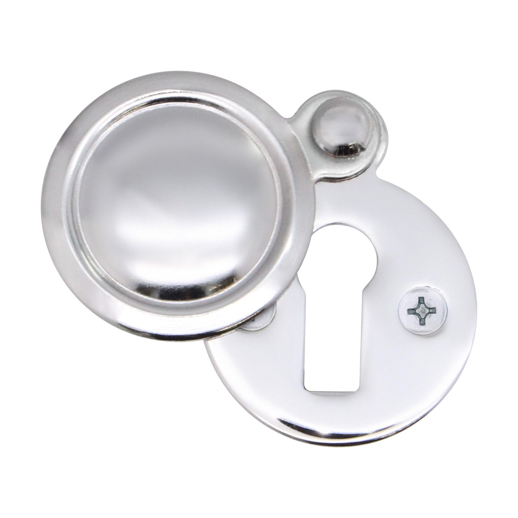 Victorian Keyhole Covered Escutcheon for Front Doors 35mm Polished Chrome | Pack of 1 — image 1