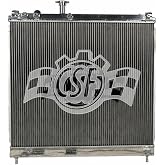 CSF Radiator, 23.438 in W x 27.125 in H x 2.062 in D, Single Pass, Passenger Side Inlet, Driver Side Outlet, Aluminum, Polished, Each