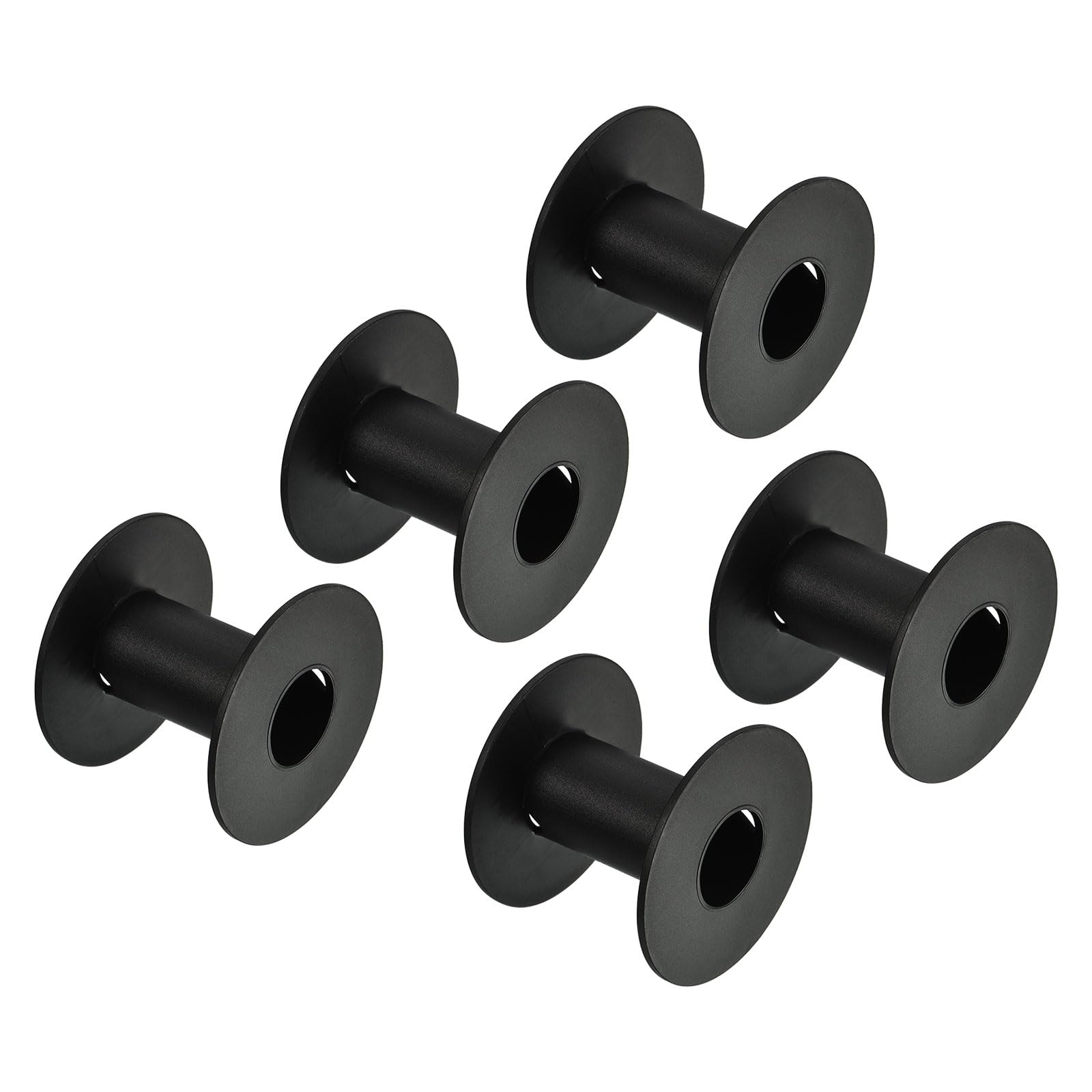 PATIKIL 2.8 Inch Floss Bobbins, 10 Pack Plastic Empty Thread Spools Wire Weaving Bobbin Chain Tape for Sewing Embroidery, Black
