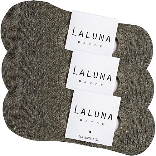 Laluna Bride Men's Casual No-Show Low Cut Cotton Socks Pack of 3 Pairs,Non-Slip Olive
