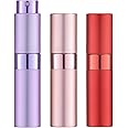 LISAPACK 8ML Atomizer Perfume Spray Bottle for Travel (3 PCS) Empty Cologne Dispenser, Portable Sprayer (Red, Pink, Purple)