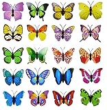 Fineder 20PCS Butterfly Rings for Kids, Adjustable Colorful Cute Rings for Little Girls, Children's Jewelry Set, Girl Pretend Play and Dress up Rings Little Girls Gift, No Repeating Colors