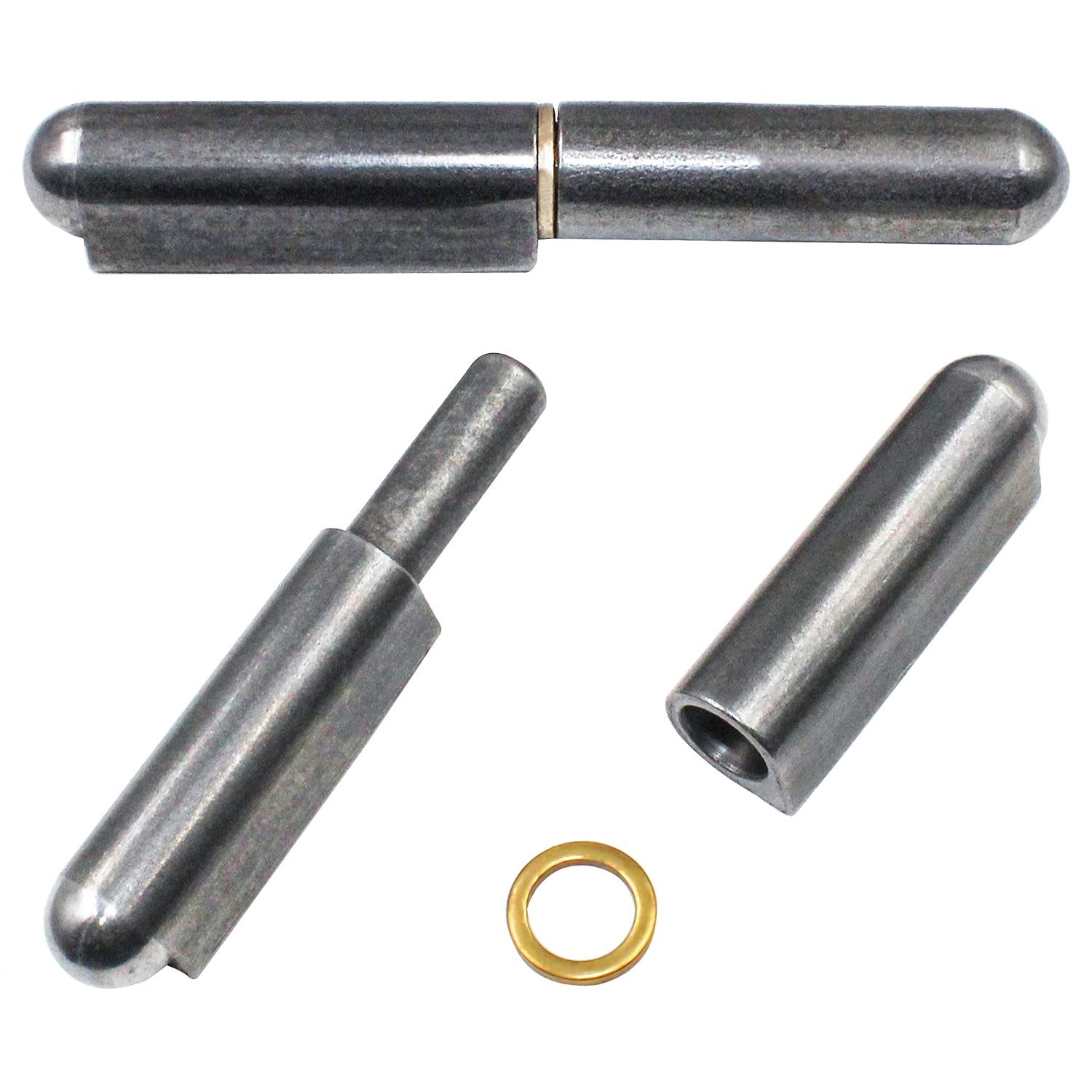 Bullet Hinge Weld On Hinges 120mm x 20mm Steel Door pin Hinge with Brass Washer for Swing Gate Garden Gates Trailer Ramp Gate 1 Pair