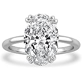 PAFIDDY 5CT Stunning Oval Cut Engagement Ring for Women, 925 Sterling Silver 5A Grade Cubic zirconia Promise Ring