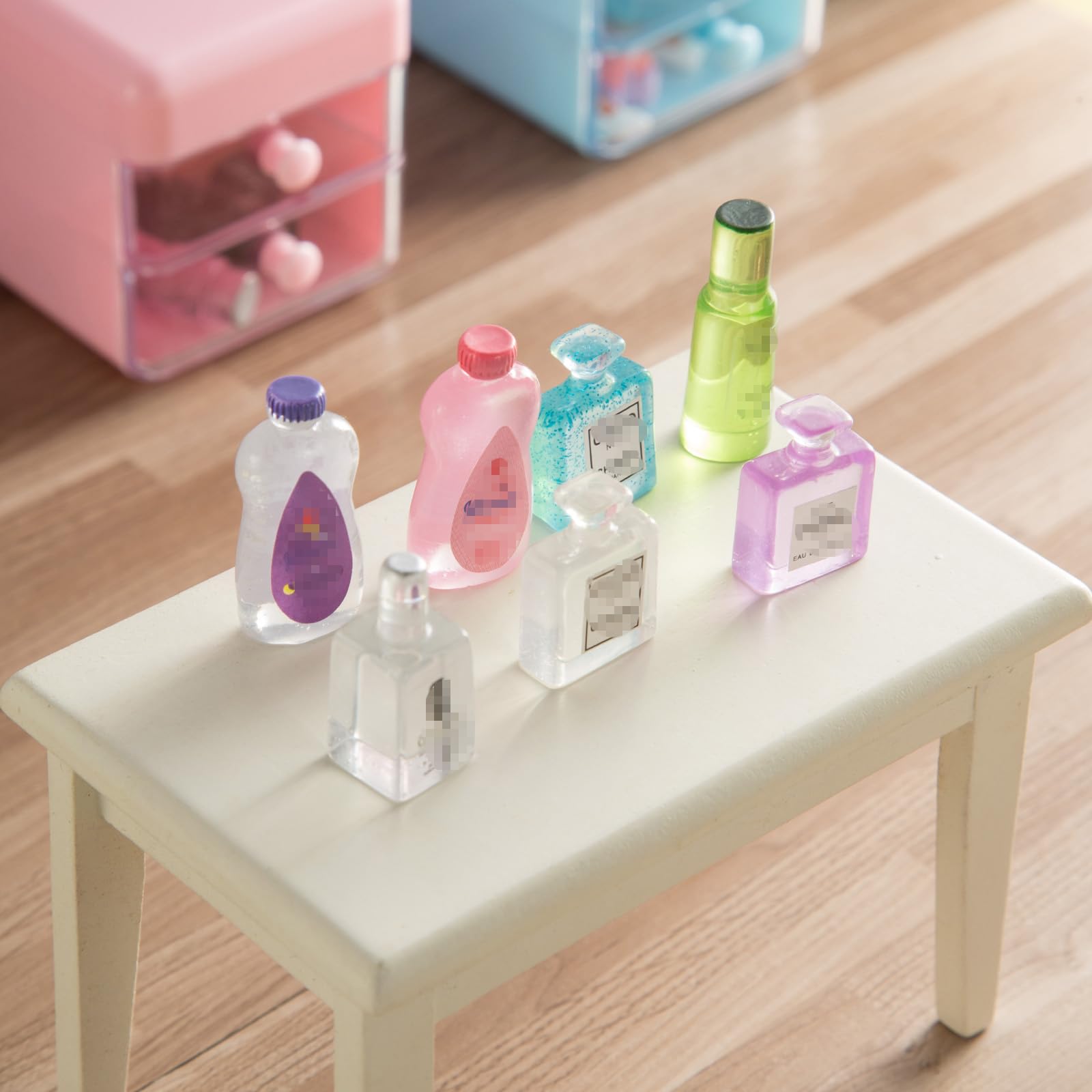 72Pcs Dollhouse Mini Jewelry Storage Case Handbag Towel Cosmetic Set Bathroom Acessories Toothbrush Shampoo Perfume Hair Dryer Comb Purse Decor DIY Doll Backpack Girl Micro Scene