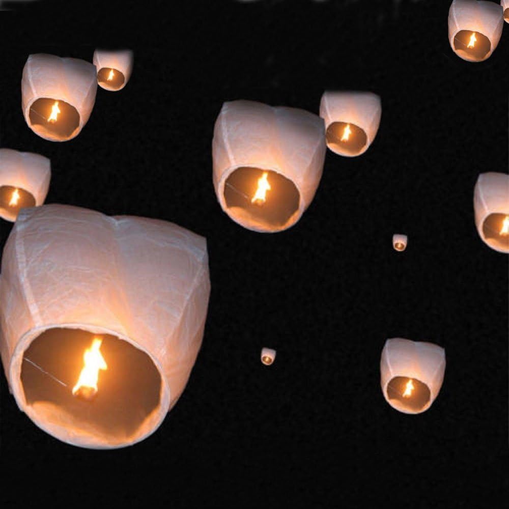 OGORI 10pcs Chinese Paper Lamp Wishing Lanterns for Party Wedding