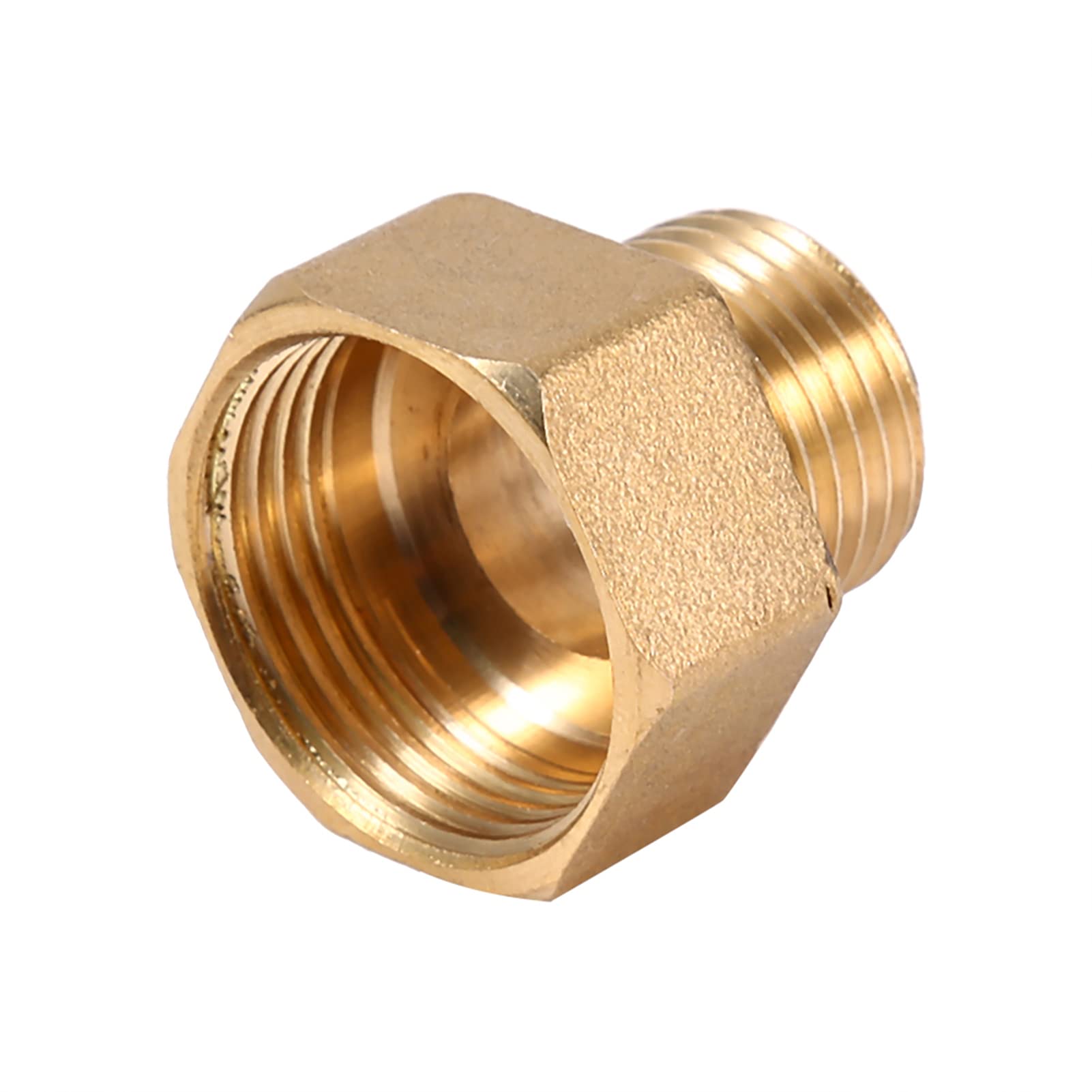 1Pc Brass Water Pipe Hex, 4 to 1 22Mm to 15Mm Reducer Bushing Reducer Adapter 1/2Bspt Male and 3/4Bspt Female Thread