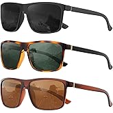 KALIYADI Polarized Sunglasses for Men and Women, Mens Sun Glasses with UV Protection for Driving Fishing Golf (3 Packs)