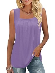 KTILG Lavender Tank Tops for Women Casual Spring