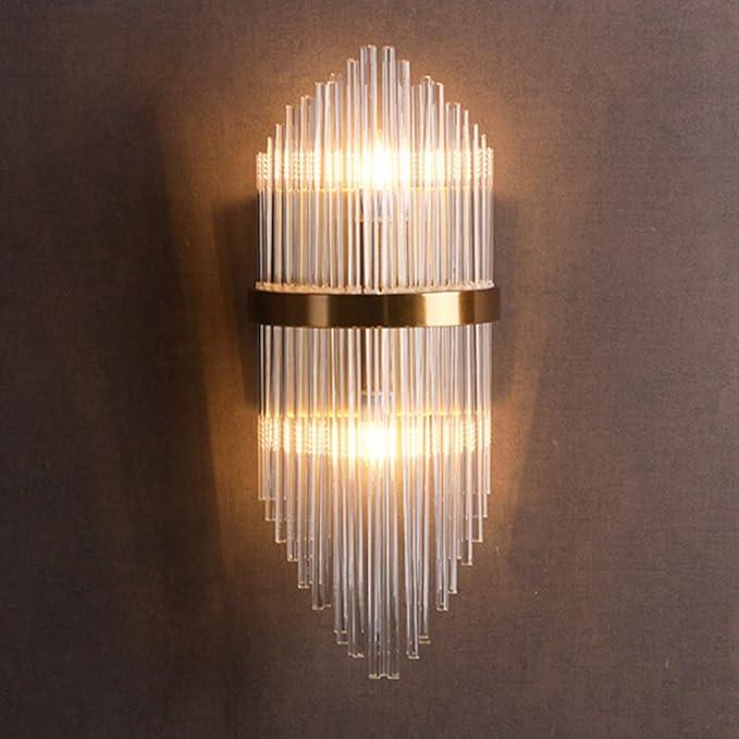 LAAL Lámpara de pared moderna para salón, TV, dorada, luz cálida