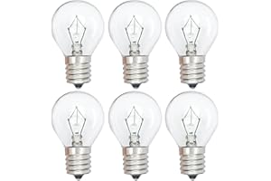 PAEORRORL Lava Lamp Bulbs 25 Watt S11 E17 Base The Original Replacement Light Bulbs for 14.5" Lava Lamps and Glitter Lamps,120 Volt Motion Lava Lamp Light Bulb,Dimmable,2700K Warm White,6 Pack