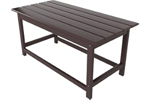 Costaelm Adirondack Conversation Table, HDPE Outdoor Drink Weather Resistant, Outdoor Patio Porch Accent Balcony Table for Pool, Seaside, Backyard, Dark Brown