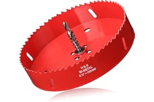 ITOOLFIRM Hole Saw 6 1/8” (155mm) for Wood, HSS Bi-Metal Hole Cutter with Pilot Drill Bit for Plywood, Cornhole, Ceiling and Drywall