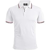 SECOOD Men's Polo Shirt Moisture Wicking Summer Short Sleeve Tennis Golf Shirts Casual Stylish