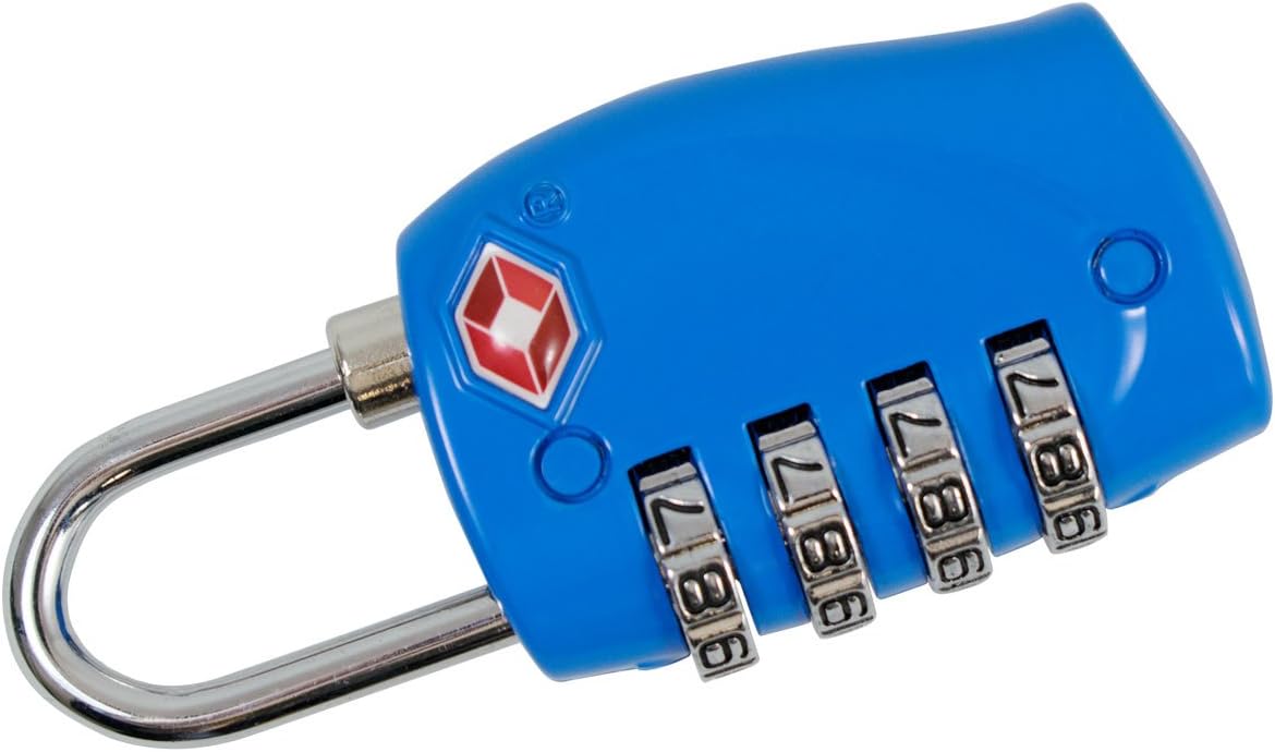 SharkByte Lucchetto TSA A Combinazione 4 Cifre Con Cavo Flessibile - Per Valigie, Zaini E Armadietti - Approvato Travel Sentry - 4