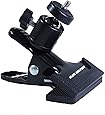 Slow Dolphin Professional Tripod Camera Clip Clamp Flash Reflector Holder Mount for Studio Backdrop Camera（Black）