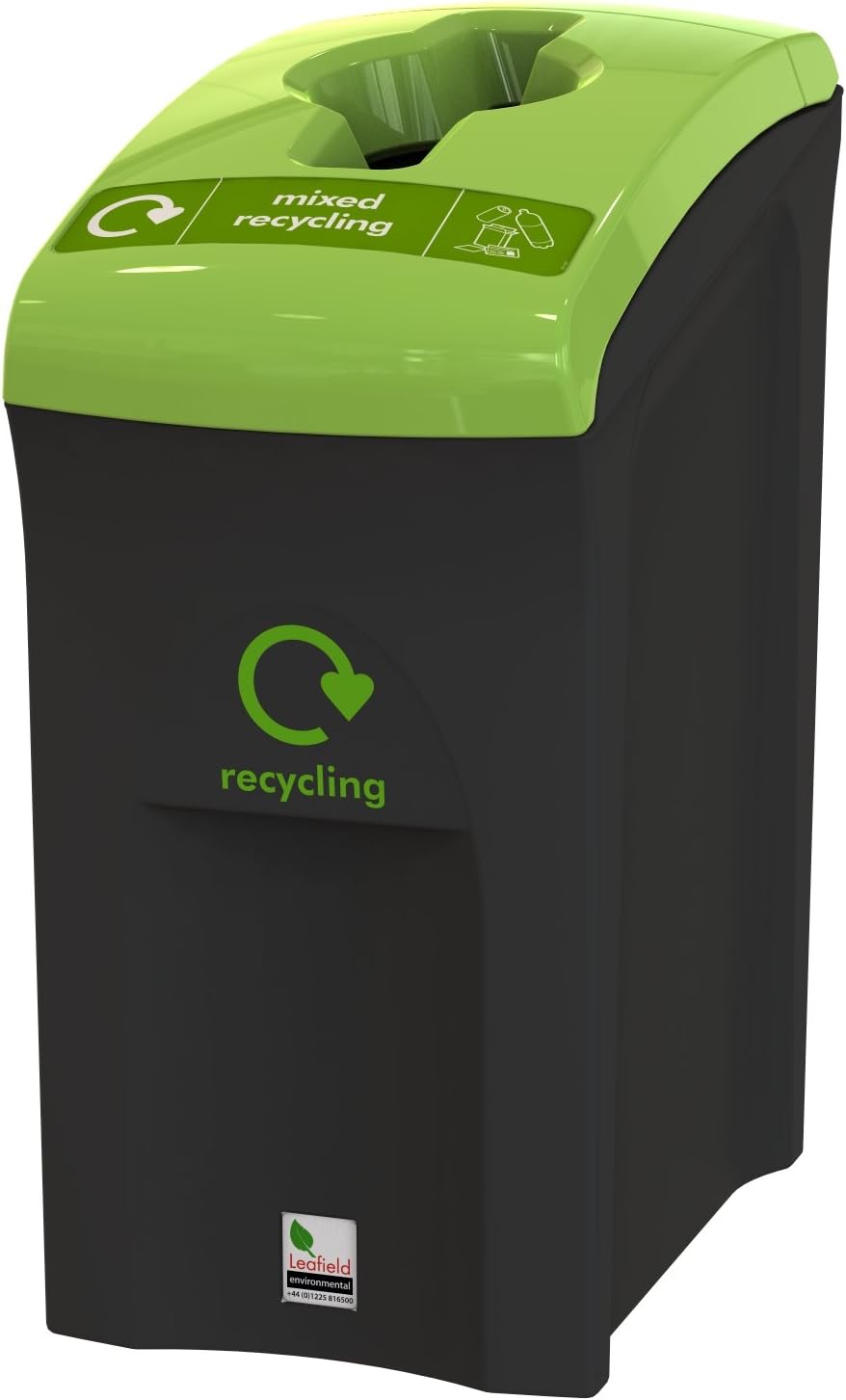 Mini envirobin 55 litros negro base hélice tapa verde lima Mixta