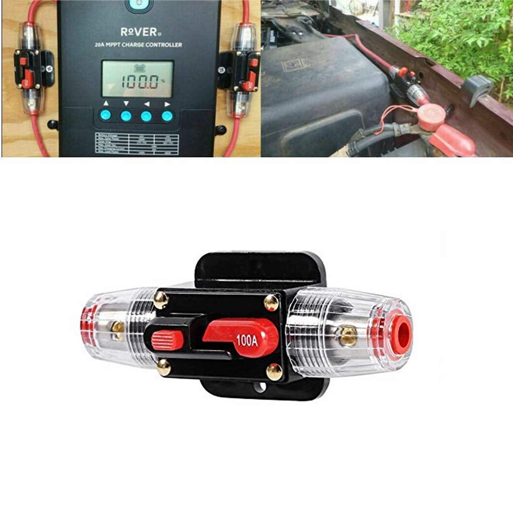 Fuse Holder 50Amp -100Amp Reset Fuse Holder Car Boat Fuse Holder Waterproof 12-24V New (100A)