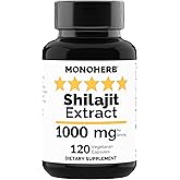 MONOHERB Shilajit Extract 1000 mg - 120 Vegetarian Capsules